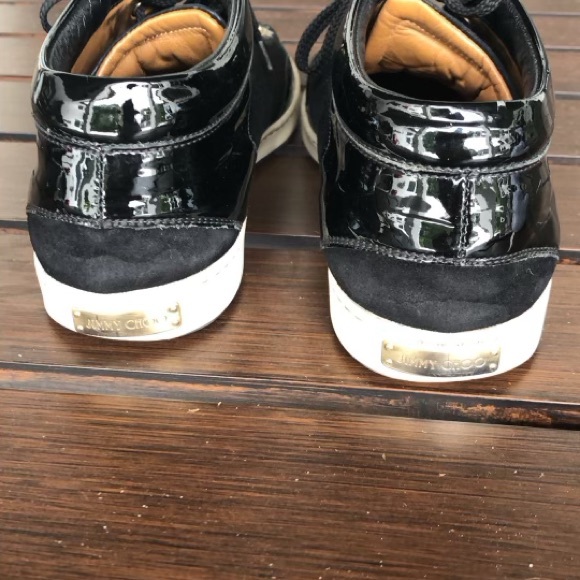 Jimmy Choo Black Miami Women Suede/ Patent Sneakers - Picture 8 of 9